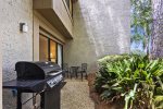 Outside seating, gas grill for family mealtime